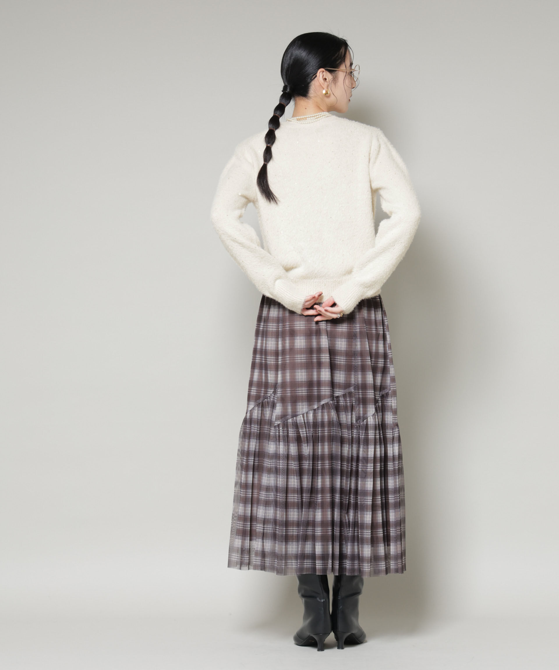 nano･universe「スパンコールフェザーニットプルオーバー」|ニット・セーター|