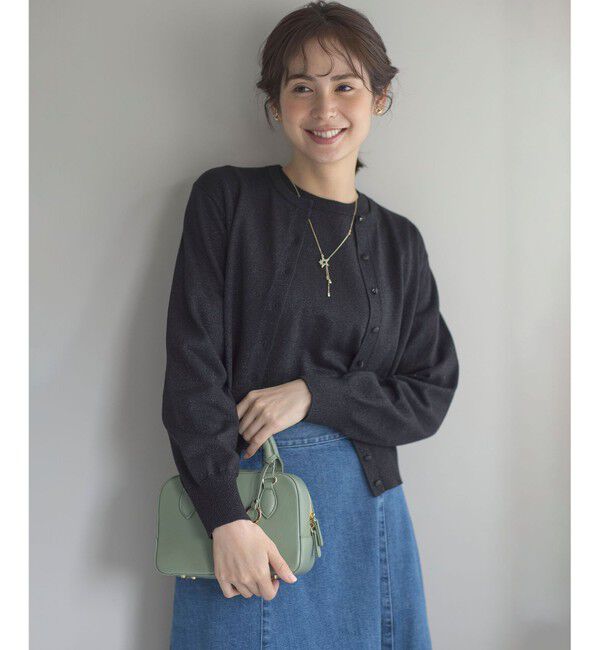 組曲「【WEB限定・2SET】5分袖ラメ入りアンサンブルニット」|カーディガン|