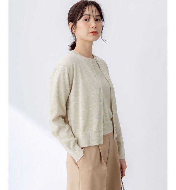 組曲「【WEB限定・2SET】5分袖ラメ入りアンサンブルニット」|カーディガン|