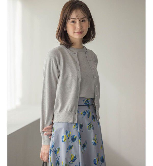 組曲「【WEB限定・2SET】5分袖ラメ入りアンサンブルニット」|カーディガン|