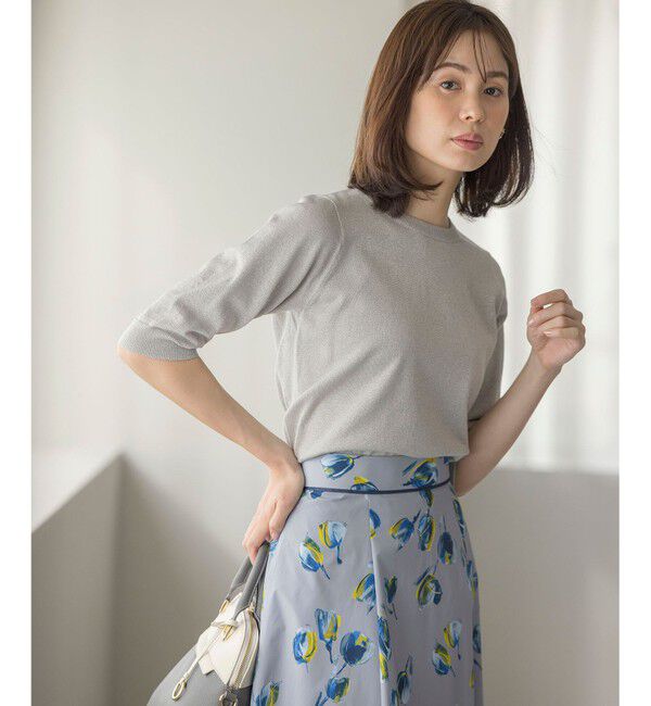 組曲「【WEB限定・2SET】5分袖ラメ入りアンサンブルニット」|カーディガン|