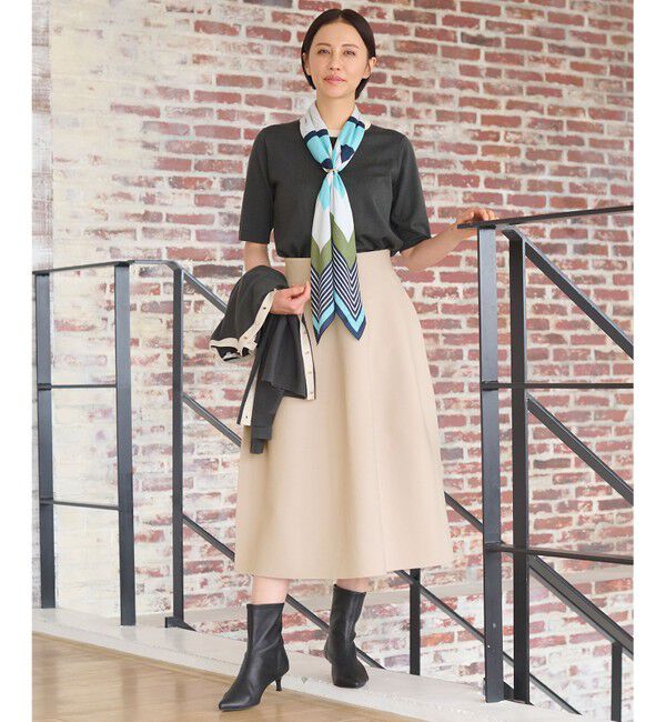 自由区「【アンサンブル対応・洗える】ウールシルク5分袖 ニット」|ニット・セーター|