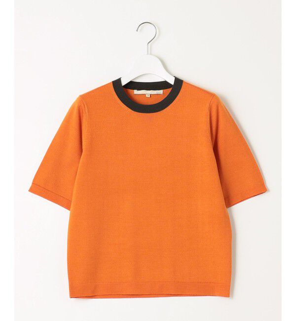 自由区「【アンサンブル対応・洗える】ウールシルク5分袖 ニット」|ニット・セーター|