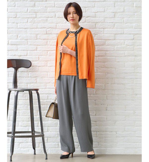 自由区「【アンサンブル対応・洗える】ウールシルク5分袖 ニット」|ニット・セーター|