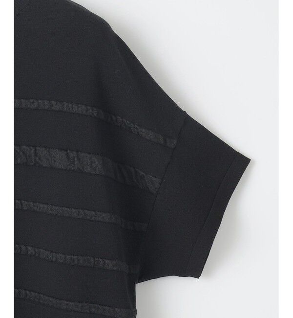 自由区「【接触冷感・UVカット・洗える】クレープストレッチボーダー ニット」|ニット・セーター|