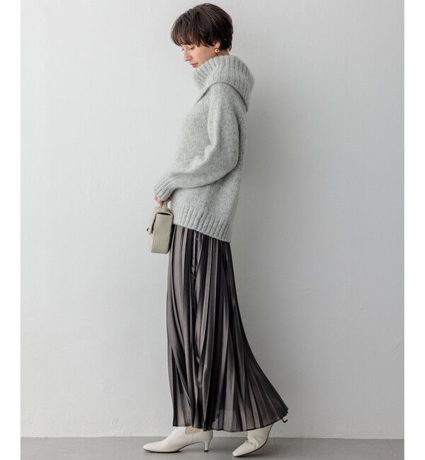 23区「【洗える】エアリーベビーアルパカ ボリュームカラー ニット」|ニット・セーター|