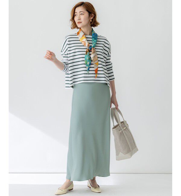 23区「【洗える】Armor-lux スムース クロップド  ボーダー カットソー」|Tシャツ・カットソー|