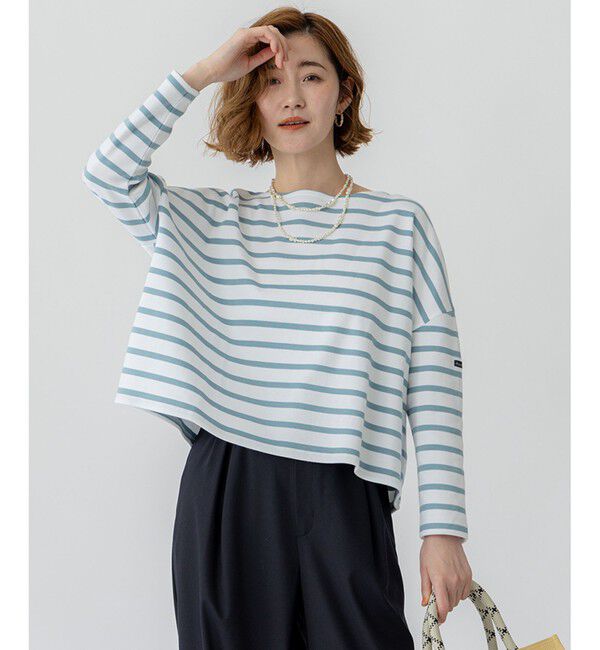 23区「【洗える】Armor-lux スムース クロップド  ボーダー カットソー」|Tシャツ・カットソー|ｵﾌ&times;ｴﾒﾗﾙ