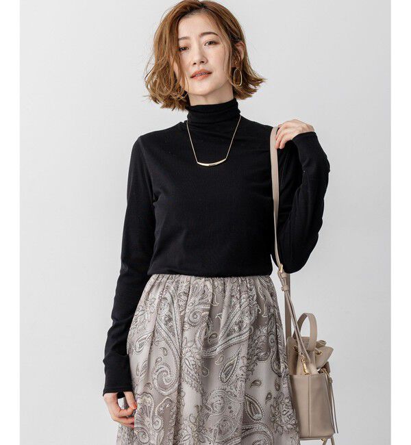 23区「【SLOW/一部店舗限定】シアーフライス タートルネック カットソー」|Tシャツ・カットソー|ブラック系