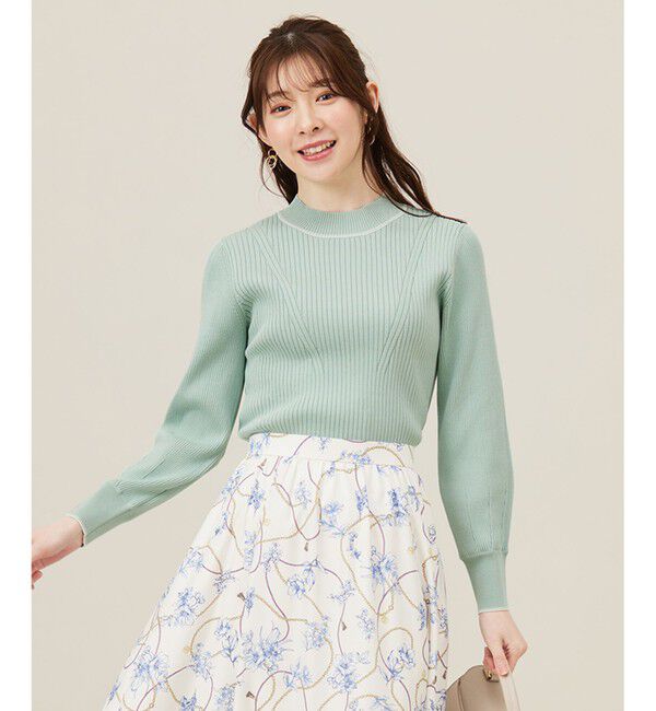 any SiS「【アンサンブル対応】バイカラーリブ ニット」|ニット・セーター|ミント&times;オフ