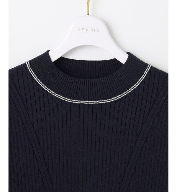 any SiS「【アンサンブル対応】バイカラーリブ ニット」|ニット・セーター|
