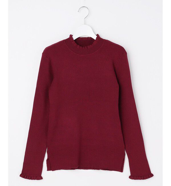 ANY SIS「CICA加工 フリルネック プルオーバー」|ニット・セーター|