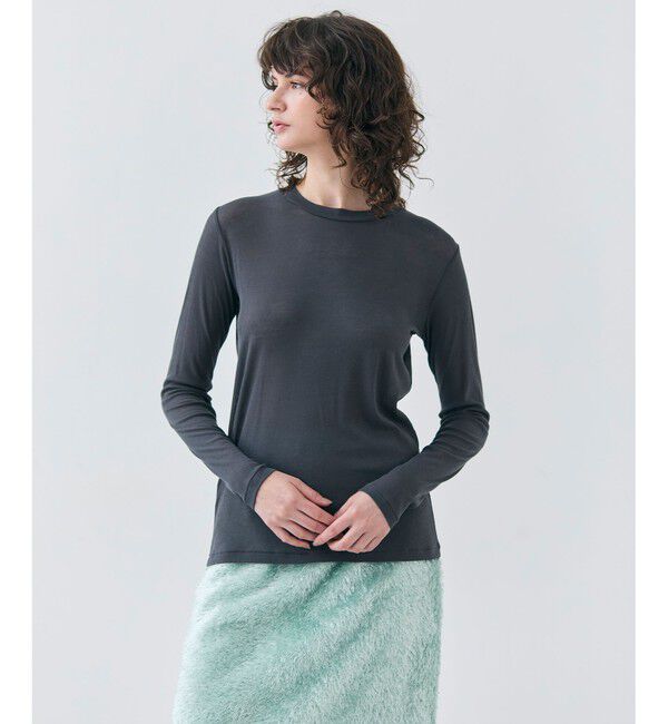 BEIGE,「【洗える】SORE / コットンシアークルーネックカットソー」|Tシャツ・カットソー|Slate