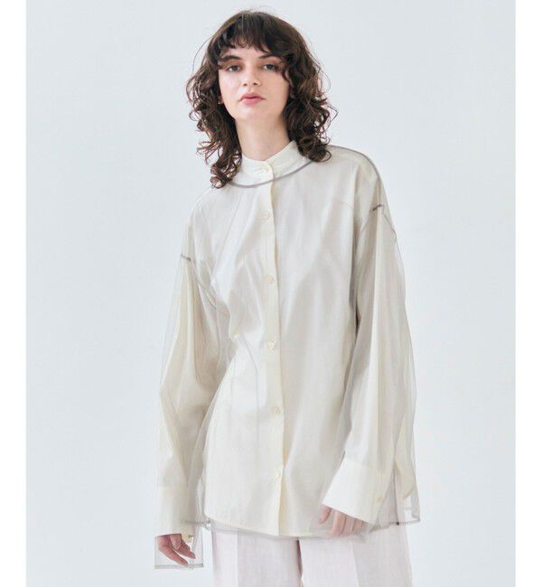 BEIGE,「【洗える・Oggi 6月号掲載】SILENE / オーバーサイズチュールブラウス」|シャツ・ブラウス|L.Gray
