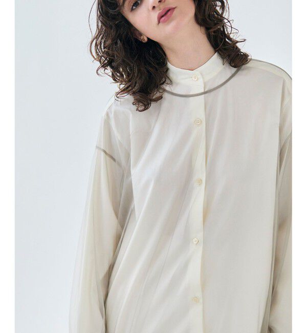 BEIGE,「【洗える・Oggi 6月号掲載】SILENE / オーバーサイズチュールブラウス」|シャツ・ブラウス|