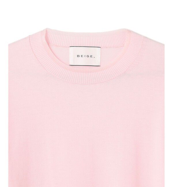 BEIGE,「【洗える】JULIE / シルク混クルーネックシアートップス」|ニット・セーター|