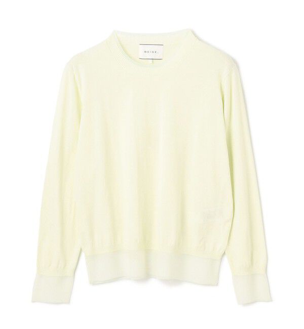 BEIGE,「【洗える】JULIE / シルク混クルーネックシアートップス」|ニット・セーター|