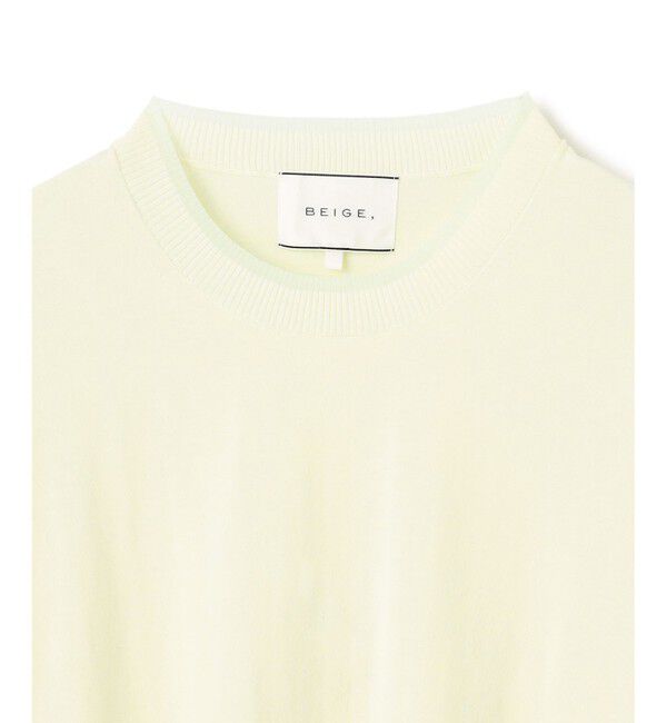 BEIGE,「【洗える】JULIE / シルク混クルーネックシアートップス」|ニット・セーター|