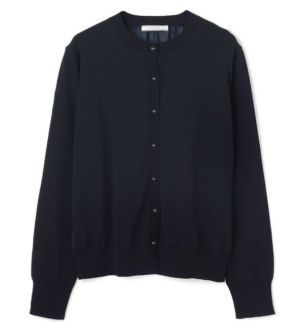 BEIGE,「【洗える】NADIA / バックオーガンジークルーネックカーディガン」|ニット・セーター|