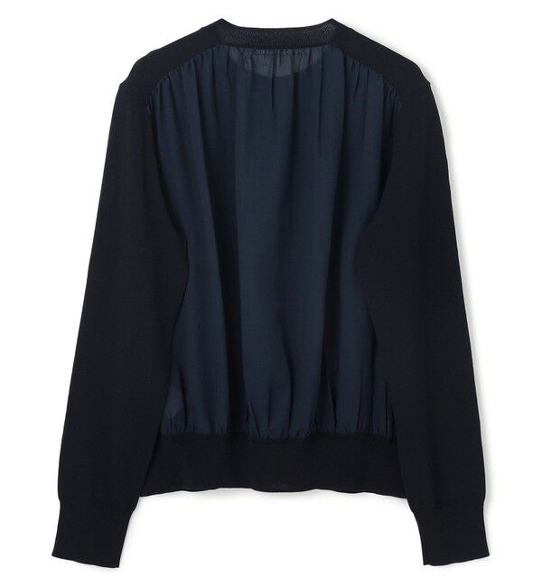 BEIGE,「【洗える】NADIA / バックオーガンジークルーネックカーディガン」|ニット・セーター|