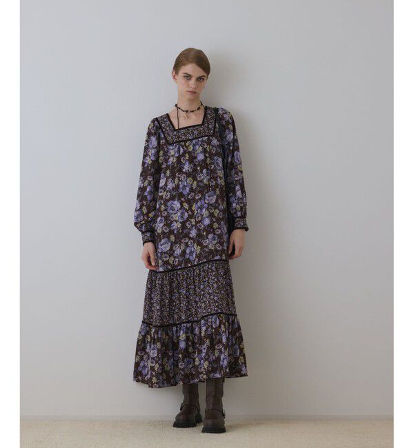 GRACE CONTINENTAL「ボタニカルティアードワンピース」|ワンピース|