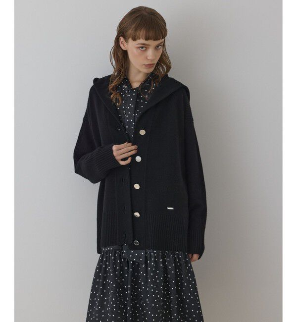Diagram「ウールフードニットカーディガン」|カーディガン|ブラック