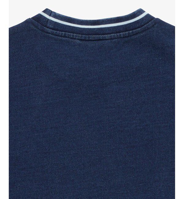 LACOSTE「配色リブニットインディゴ鹿の子 半袖Tシャツ」|Tシャツ・カットソー|