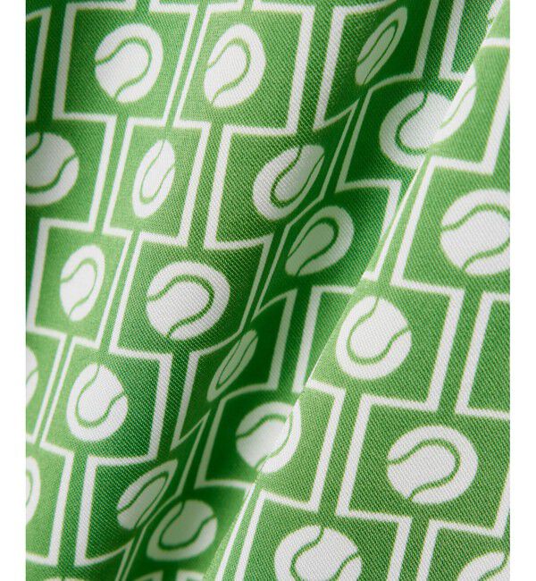 LACOSTE「テニスコート柄ボウタイサテンシャツ」|シャツ・ブラウス|
