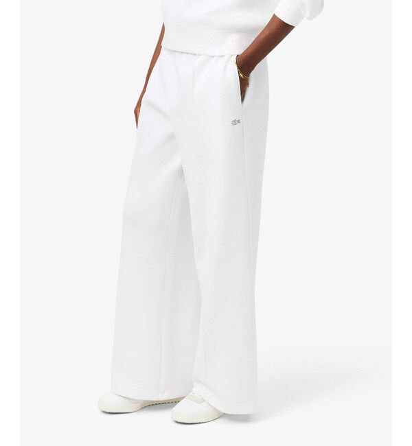 LACOSTE「ワイドレッグ スムーススウェットトラックパンツ / プリーツワイドパンツ」|その他|ホワイト
