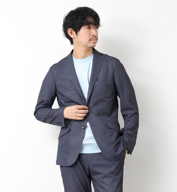 NOLLEY'S goodman「《ビジカジ/セットアップ対応》ドットサッカーストレッチジャケット 25SS」|テーラードジャケット|