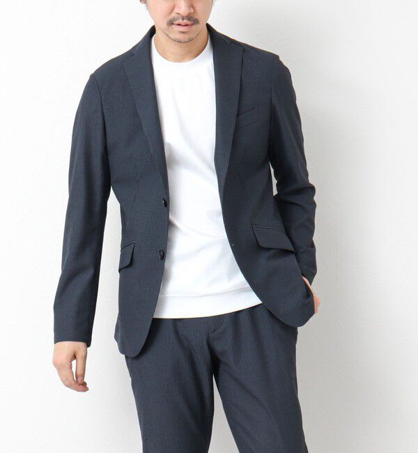 NOLLEY'S goodman「《ビジカジ/セットアップ対応》ドットサッカーストレッチジャケット 25SS」|テーラードジャケット|