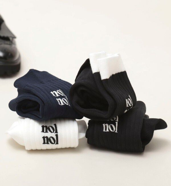 NOLLEY'S「【nolnol/ノルノル】ロゴリブソックス」|ソックス|