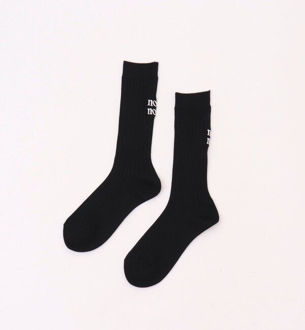 NOLLEY'S「【nolnol/ノルノル】ロゴリブソックス」|ソックス|ブラック