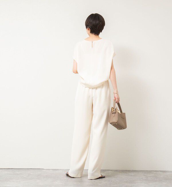 NOLLEY'S sophi「《セットアップ対応》ウォッシャブルダブルクロスサテンイージーワイドパンツ」|その他|