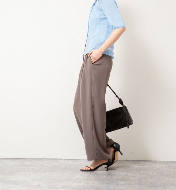 NOLLEY'S sophi「《セットアップ対応》ウォッシャブルダブルクロスサテンイージーワイドパンツ」|その他|