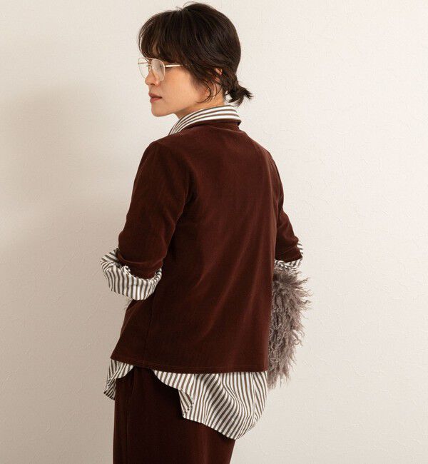 MAQWEL「【MAQWEL/マクウェル】ウォッシャブルベロア半袖シャツ」|シャツ・ブラウス|