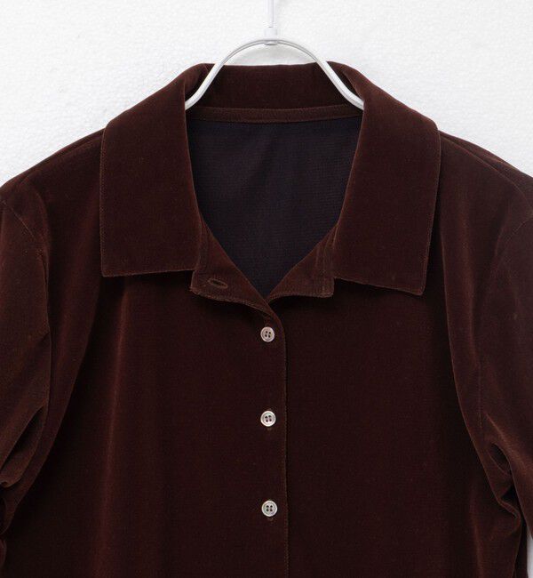 MAQWEL「【MAQWEL/マクウェル】ウォッシャブルベロア半袖シャツ」|シャツ・ブラウス|