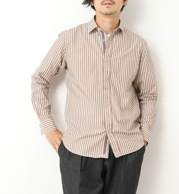 NOLLEY'S goodman「パラシュートボタン レギュラーカラーシャツ 25AW」|シャツ・ブラウス|ベージュ系その他