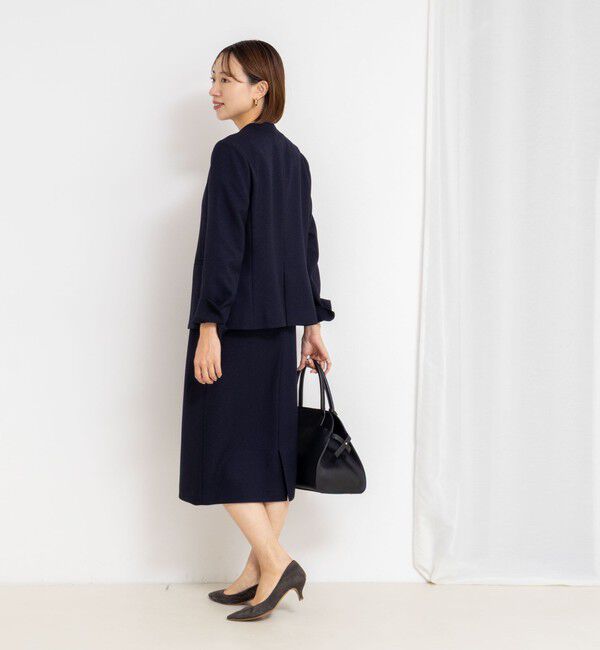 NOLLEY'S sophi「《セットアップ対応》ウォッシャブルウール調ノーカラージャケット」|ノーカラージャケット|