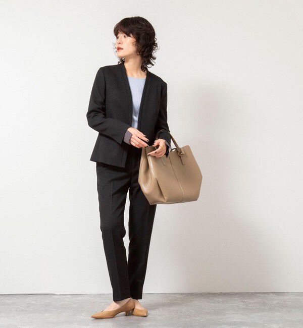 NOLLEY'S sophi「《セットアップ対応》ウォッシャブルウール調ノーカラージャケット」|ノーカラージャケット|