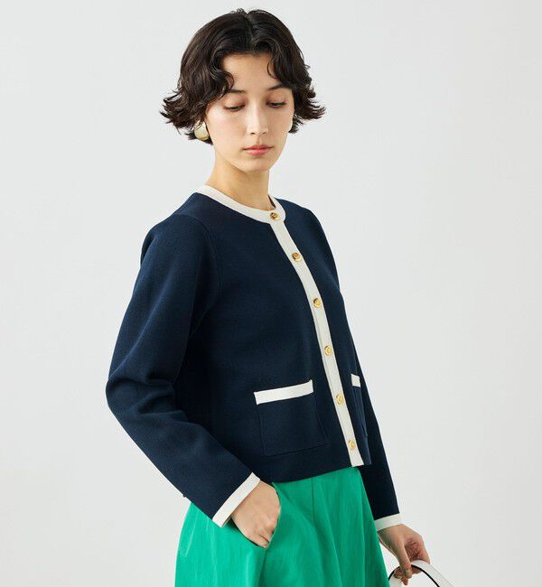 NOLLEY'S「《手洗い可能》ビオグレースミラノリブジャケット」|カーディガン|