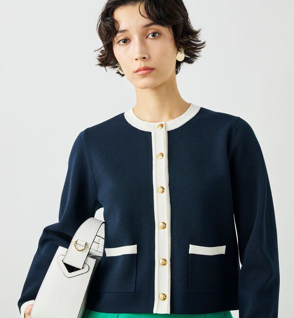 NOLLEY'S「《手洗い可能》ビオグレースミラノリブジャケット」|カーディガン|