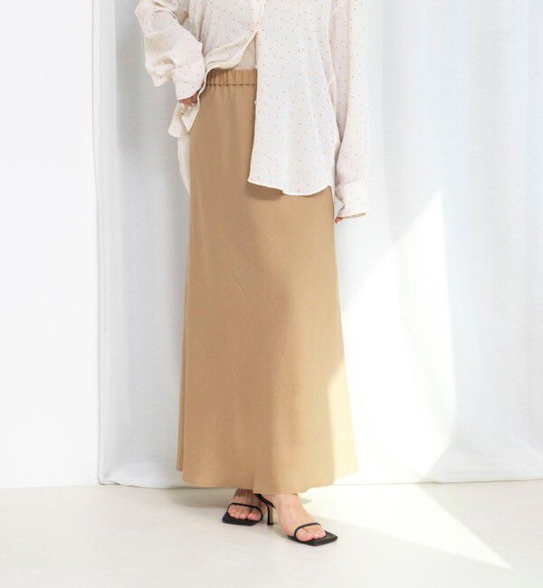 NOLLEY'S「ウォッシャブルセルロースバイヤススカート」|スカート|ベージュ