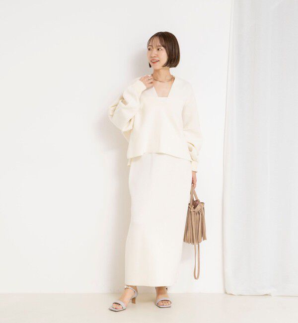 NOLLEY'S「《手洗い可能》《アンサンブル対応》スウェットライクニットプルオーバー」|ニット・セーター|