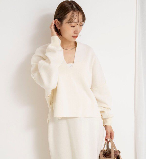 NOLLEY'S「《手洗い可能》《アンサンブル対応》スウェットライクニットプルオーバー」|ニット・セーター|