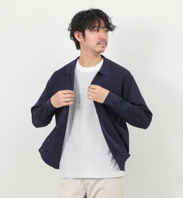 NOLLEY'S goodman「《SERIYA Cotton》吸湿カノコ襟付きカーディガン 26SS」|カーディガン|