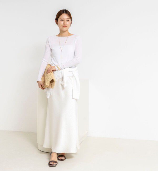 NOLLEY'S「ウォッシャブルシアー配色ロンＴ」|Tシャツ・カットソー|