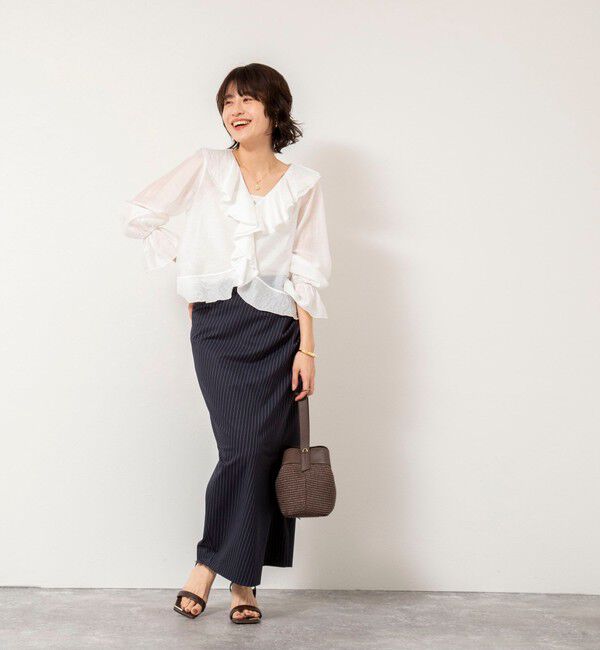 NOLLEY'S sophi「ウォッシャブルシアーラッフル羽織りブラウス」|シャツ・ブラウス|