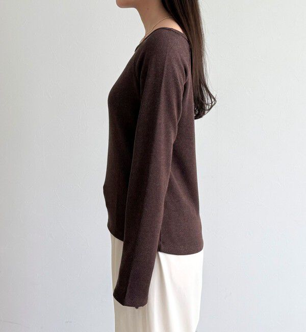 fredy emue「ラメテレコボートネックプルオーバー」|Tシャツ・カットソー|