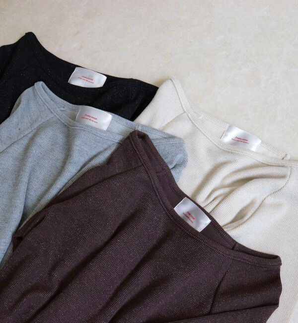 fredy emue「ラメテレコボートネックプルオーバー」|Tシャツ・カットソー|